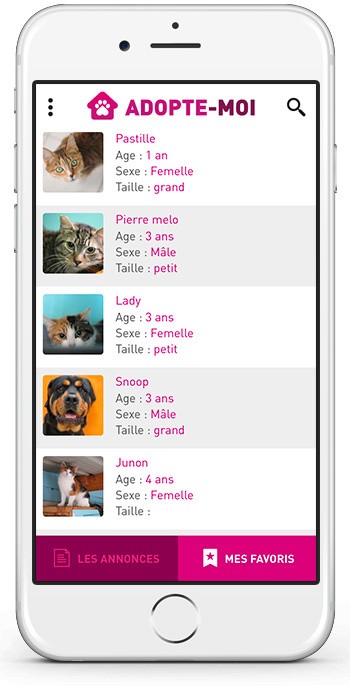 Adopte moi : application d'adoption de chiens et chats Adopte moi : application d'adoption de chiens et chats
