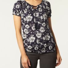 Ruffle printed blouse  manufactured for Dorothy Perkins