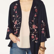 Navy embroidered throw on manufactured for Dorothy Perkins