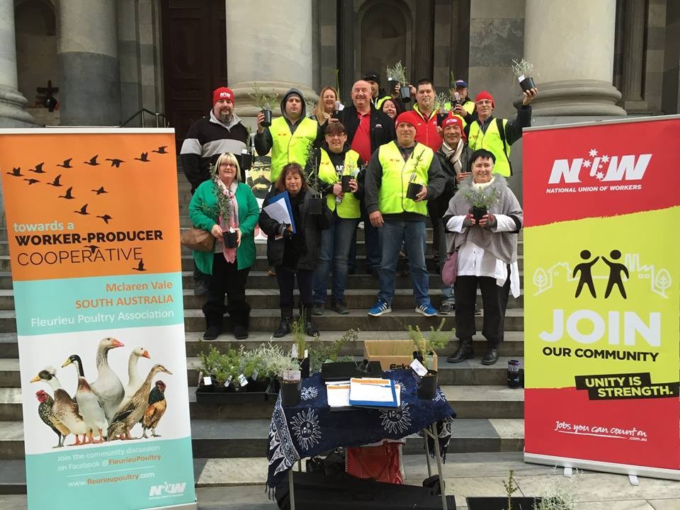 fleurieu poultry and national workers union reps on the steps of Parliament House, Adelaide fleurieu poultry and national workers union reps on the steps of Parliament House, Adelaide
