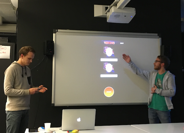 Jim & Marco at demo day of The App Academy. Jim & Marco at demo day of The App Academy.
