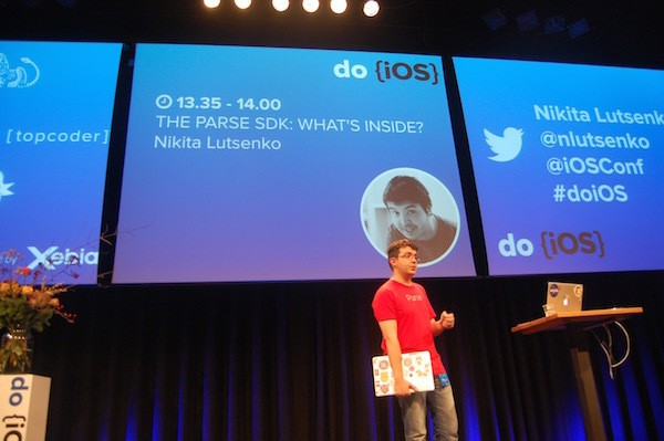 Nikita Lutsenko of Parse during his lecture. Nikita Lutsenko of Parse during his lecture.