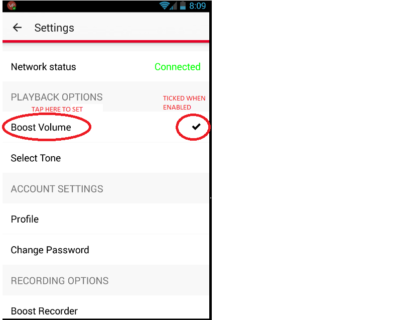 VoicePing Settings VoicePing Settings