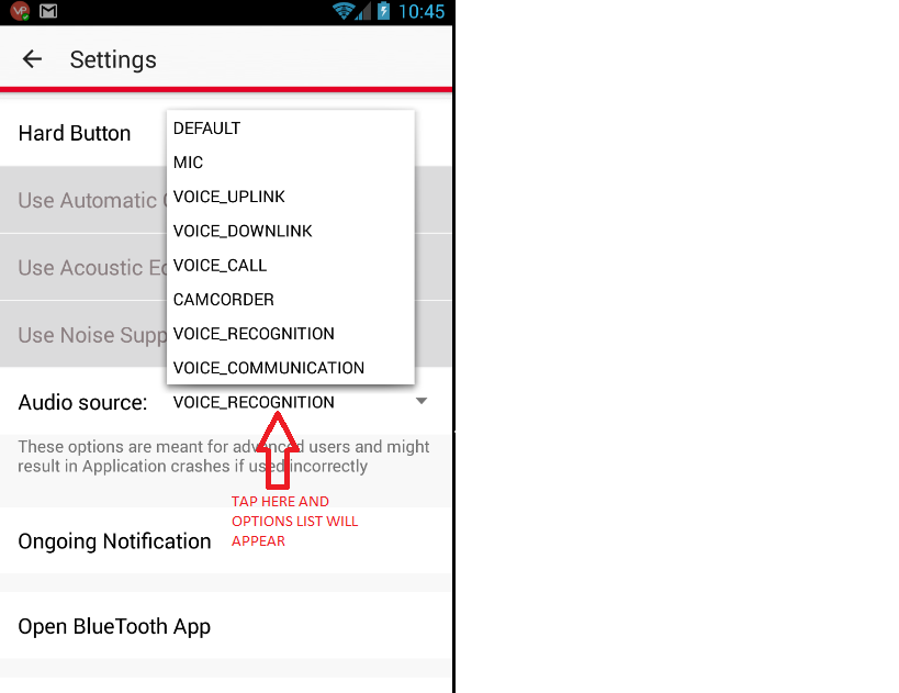 VoicePing Settings VoicePing Settings