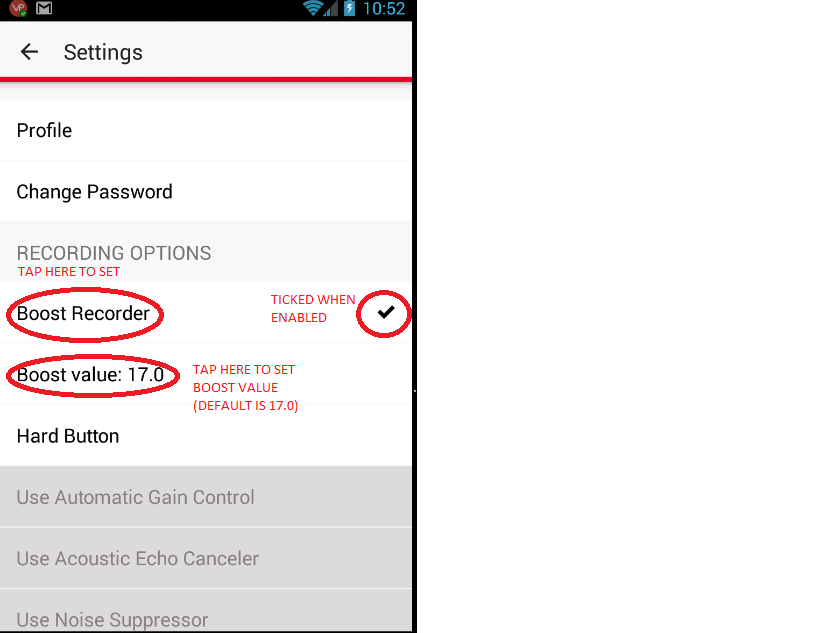 VoicePing Settings VoicePing Settings
