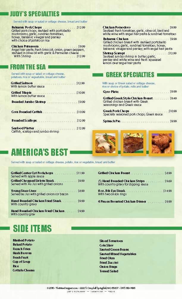 Judy's Cafe on Strikingly