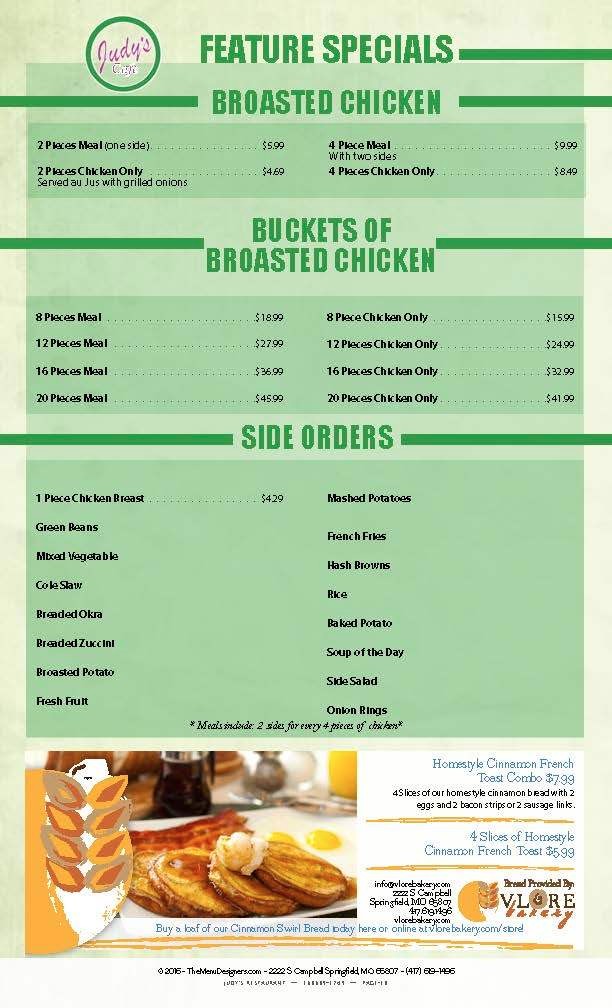 Judy's Cafe on Strikingly