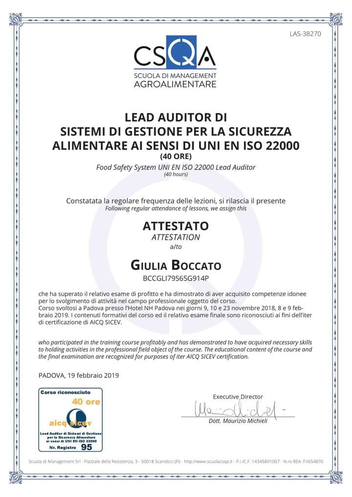 Qualifiche Haccp Igiene Sicurezza Legislazione Alimentare Etichettatura Rintracciabilita Certificazioni Di Qualita