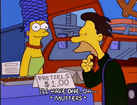GIF of Marge Simpson selling pretzels GIF of Marge Simpson selling pretzels