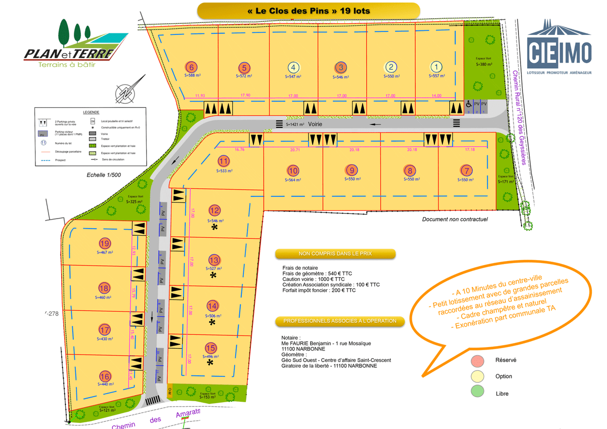Terrains à Bâtir Narbonne , lotissement le clos des pins, plan et terre parcelles a vendre. Quartier les Amarats Terrains à Bâtir Narbonne , lotissement le clos des pins, plan et terre parcelles a vendre. Quartier les Amarats