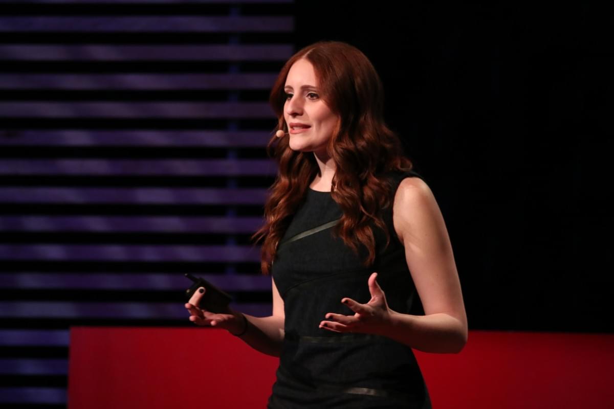 Bailey Parnell delivering TEDx presentation Bailey Parnell delivering TEDx presentation