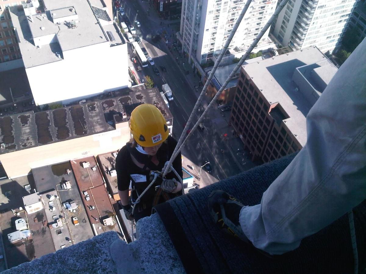 Lauren Bates, rapelling for Easter Seals Lauren Bates, rapelling for Easter Seals