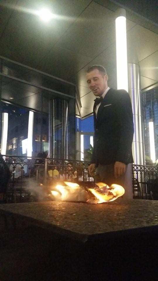Sean Cooper burning his mortgage papers Sean Cooper burning his mortgage papers