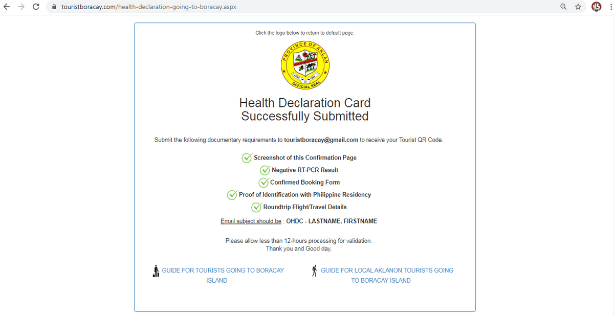 Health Declaration Card Health Declaration Card