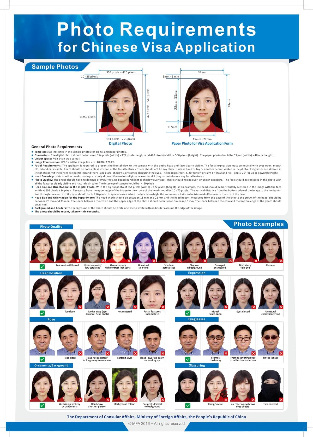 Phot Requirements for China Visa Application Form Phot Requirements for China Visa Application Form