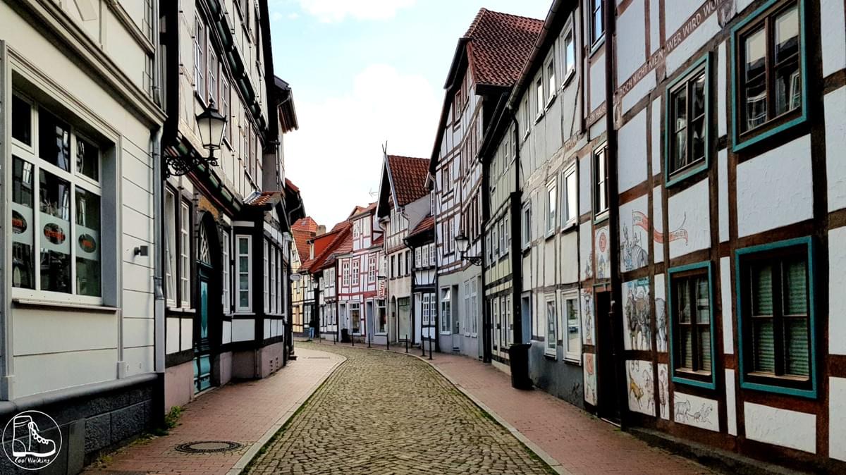 Fernwanderung auf dem E1, Hameln Altstadt Fernwanderung auf dem E1, Hameln Altstadt