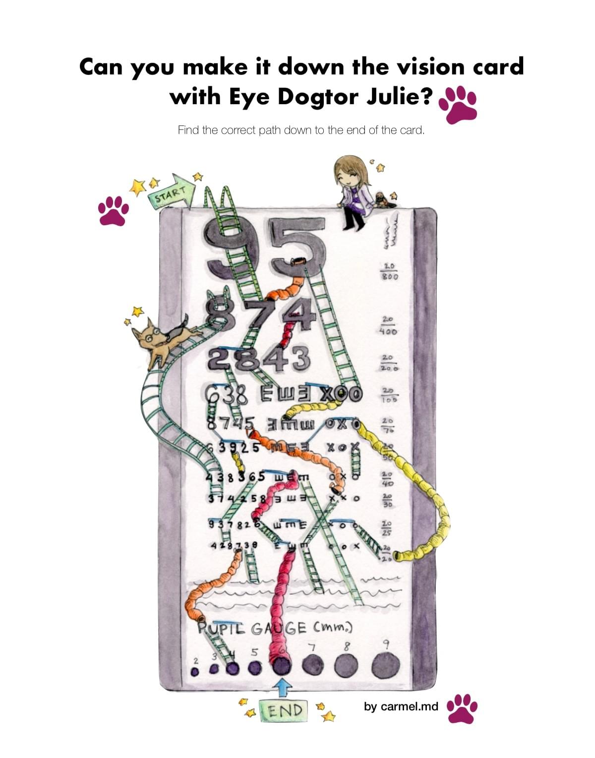 Eye Dogtor Julie, vision card, carmel.md Eye Dogtor Julie, vision card, carmel.md