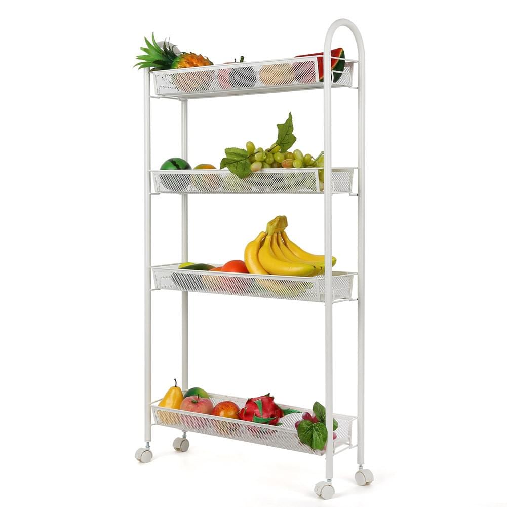 Homfa 4 Tier Gap Kitchen Storage Cart Slim Slide Out Storage Tower