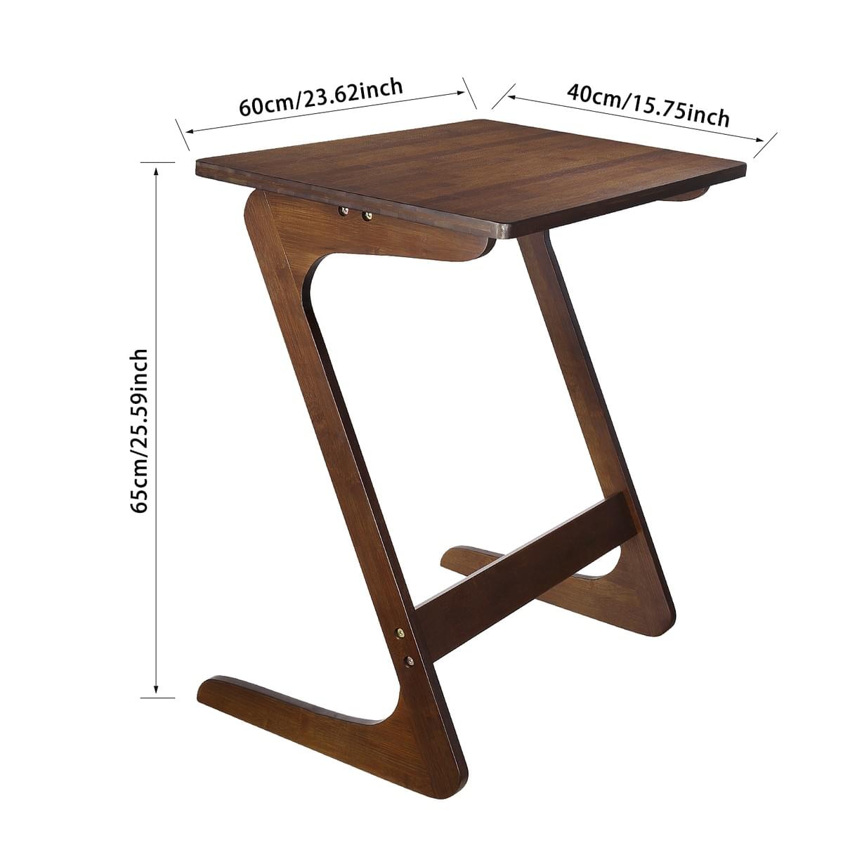 HOMFA Bamboo TV Tray Sofa Couch Coffee End Table, ZShaped Portable