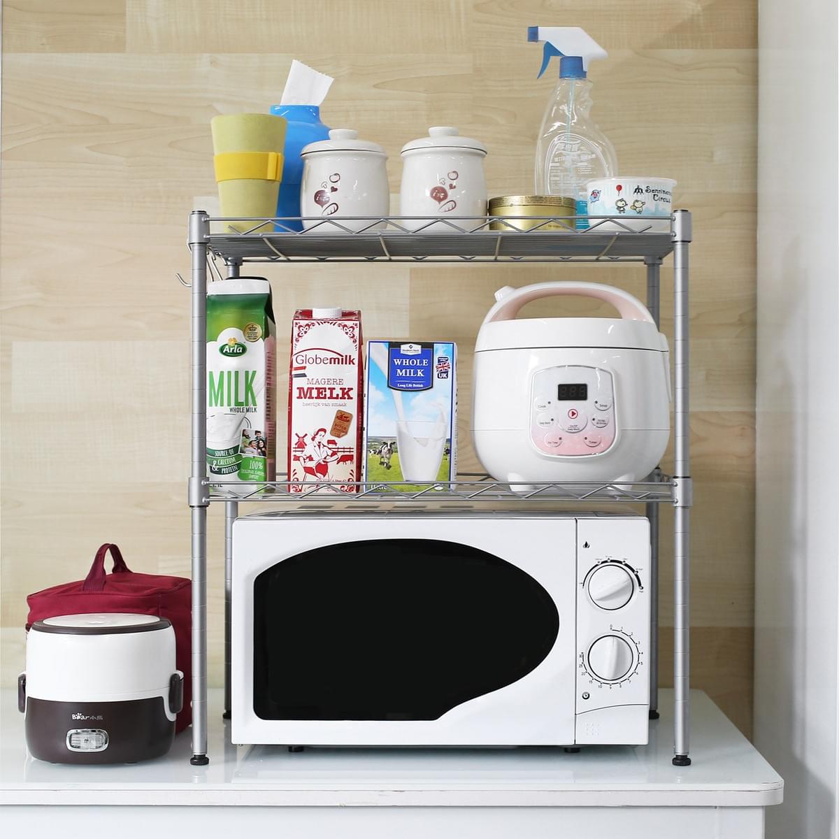 Homfa Kitchen Microwave Oven Rack Shelving Unit 2 Tier Adjule Stainless Steel Storage Shelf Homfa Kitchen Microwave Oven Rack