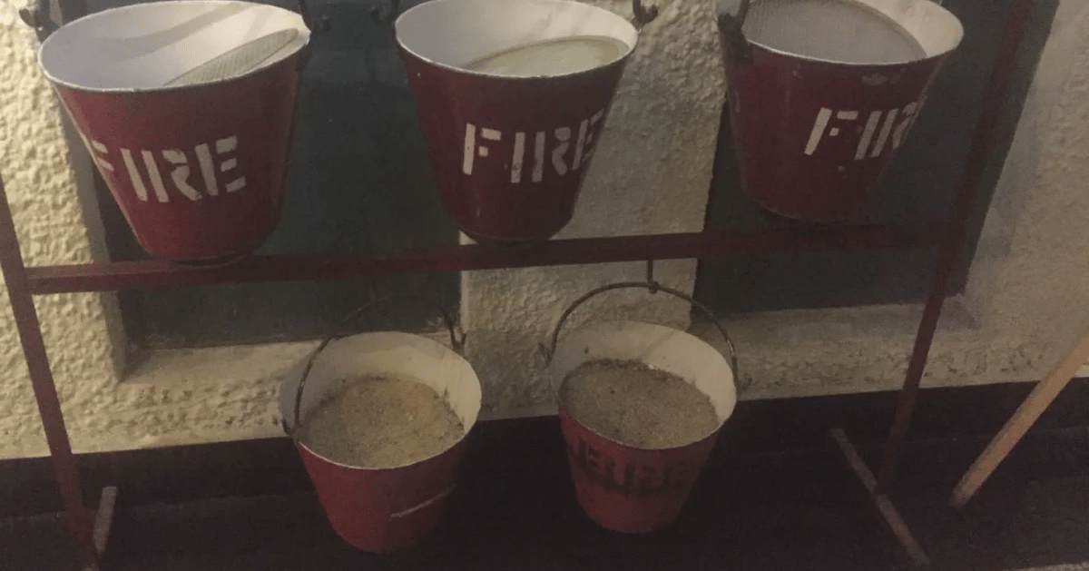 Sand buckets for fire fighting in India Sand buckets for fire fighting in India