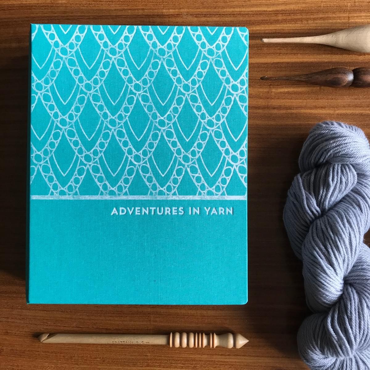 Turquoise hand-bound 'Adventures in Yarn' organiser Turquoise hand-bound 'Adventures in Yarn' organiser