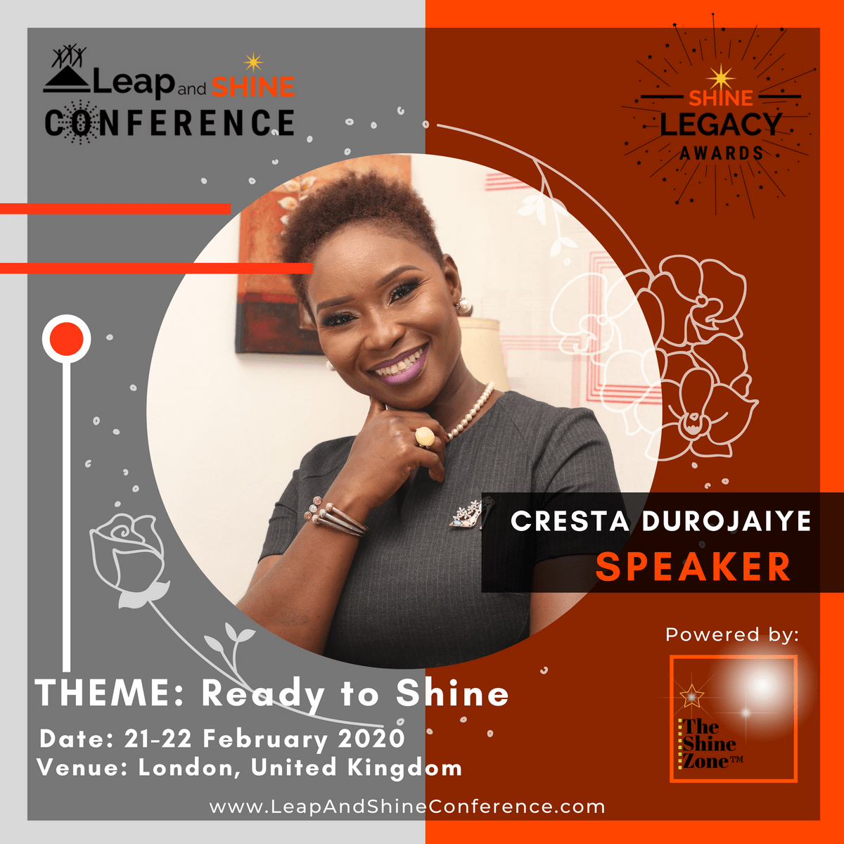 Cresta Durojaiye is speaking at Leap and Shine Conference 2020 in London Cresta Durojaiye is speaking at Leap and Shine Conference 2020 in London