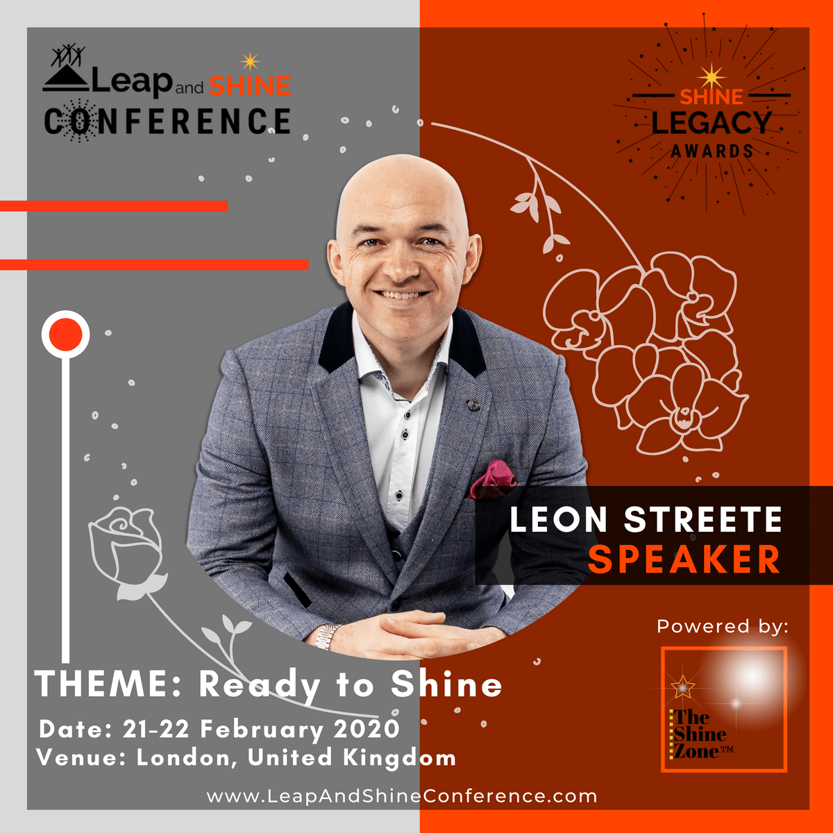 Leon Streete is speakinga t the Leap and Shine Conference 2020 Leon Streete is speakinga t the Leap and Shine Conference 2020