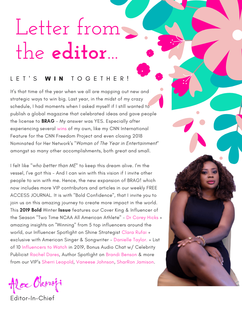 Inside Letter from Editor of BRAG - Alex Okoroji Inside Letter from Editor of BRAG - Alex Okoroji