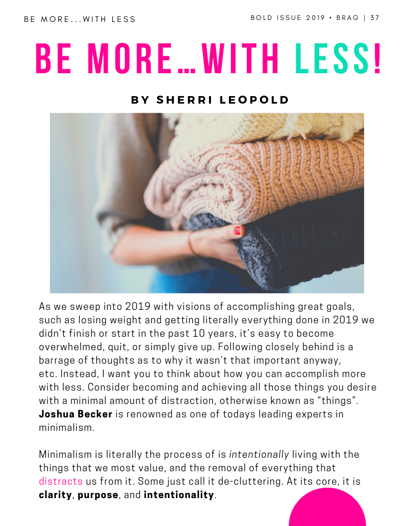 Inside Article Cover from Contributor, Sherri Leopold in the latest 2019 Bold Winter Issue of BRAG! Inside Article Cover from Contributor, Sherri Leopold in the latest 2019 Bold Winter Issue of BRAG!