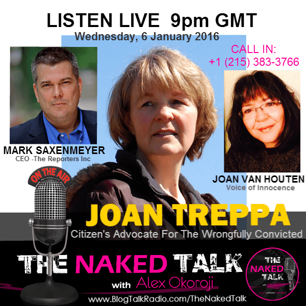 Joan Treppa, Mark Saxenmeyer & Joan Van Houten are Guests on THE NAKED TALK w/ Alex Okoroji Joan Treppa, Mark Saxenmeyer & Joan Van Houten are Guests on THE NAKED TALK w/ Alex Okoroji