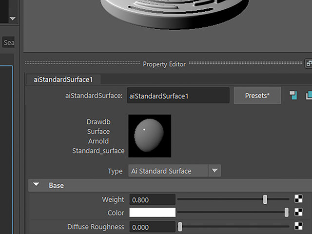 Maya2018 Hypershade aiStandardSurface Maya2018 Hypershade aiStandardSurface