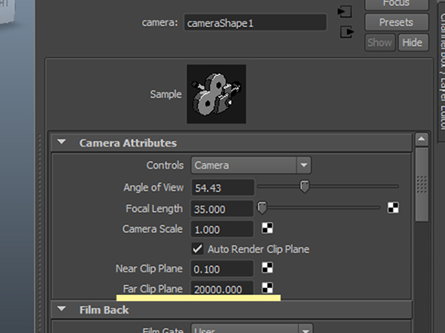MAYA Far Clip Plane 20000 MAYA Far Clip Plane 20000