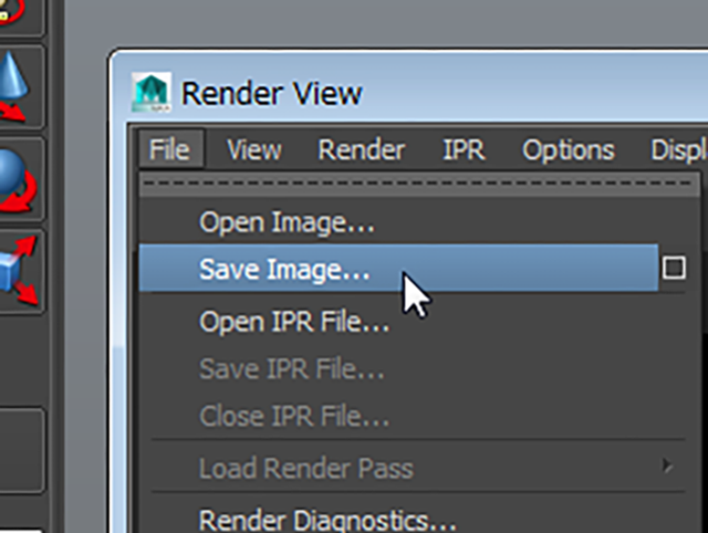 MAYA Render View File→Save Image MAYA Render View File→Save Image