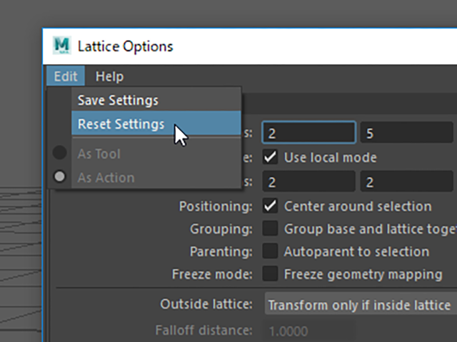 MAYA Reset Settings MAYA Reset Settings