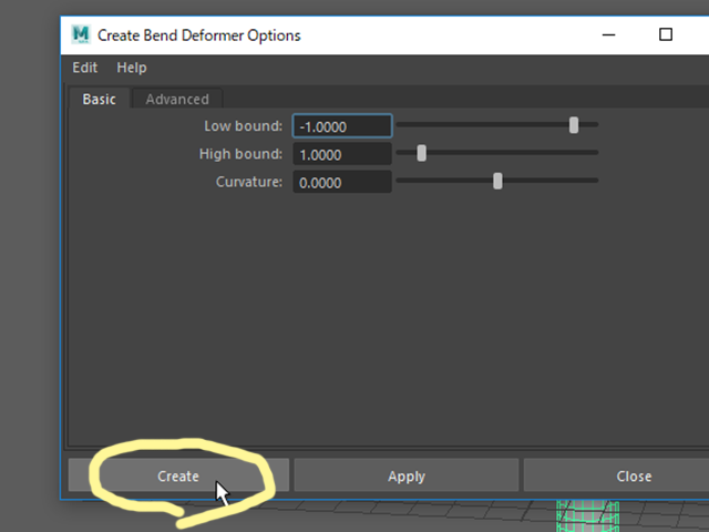 MAYA Bend Options MAYA Bend Options