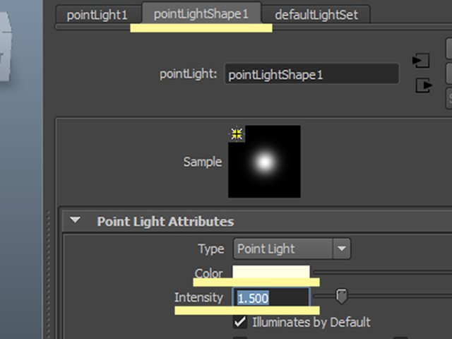 MAYA pointLightShape1 MAYA pointLightShape1