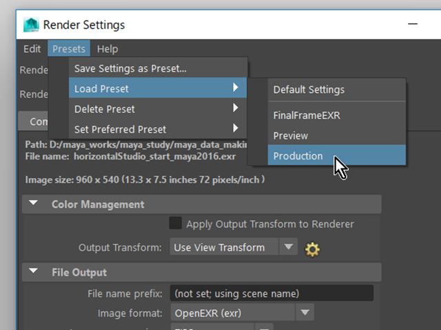MAYA Render Settings MAYA Render Settings