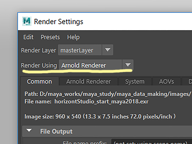 Maya2018 Render Settings Maya2018 Render Settings
