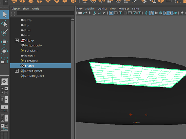 MAYA Select pPlane1 MAYA Select pPlane1