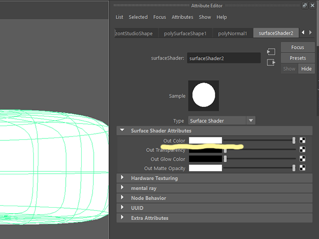 MAYA surfaceShader2 MAYA surfaceShader2