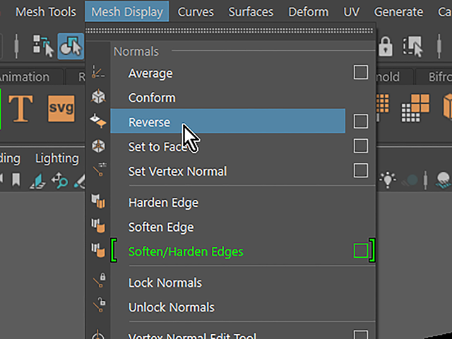 Maya2018 Mesh Display→Reverse Maya2018 Mesh Display→Reverse