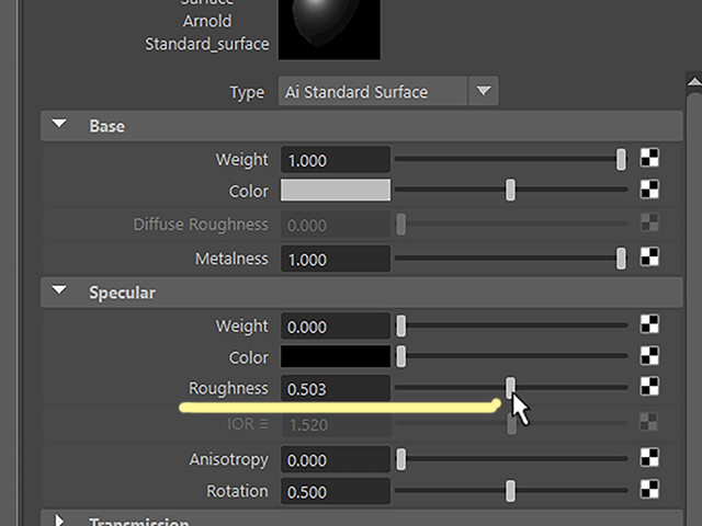 Maya2018 aiStandardSurface Maya2018 aiStandardSurface