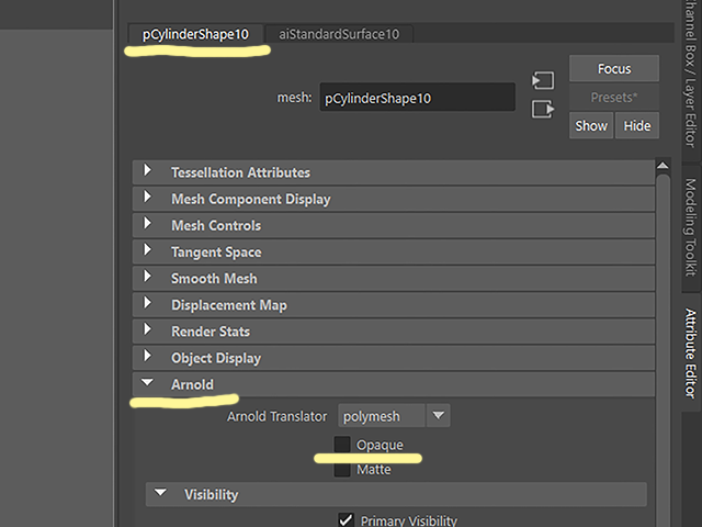 Maya2018 pCylinderShape Opaque Maya2018 pCylinderShape Opaque