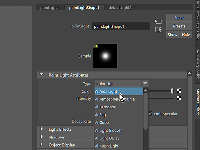 Maya2018 pointLightShape1 Maya2018 pointLightShape1