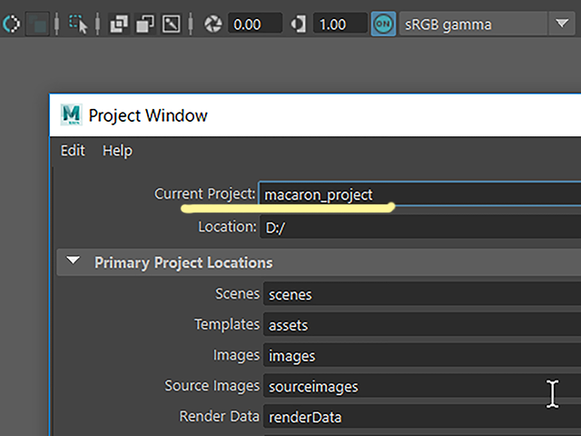 Maya2018 Project Window Maya2018 Project Window