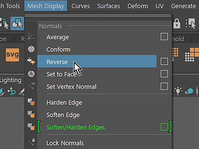 Maya2018 Mesh Display→Reverse Maya2018 Mesh Display→Reverse