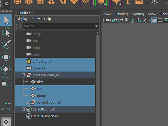 Maya2018 Outliner Maya2018 Outliner