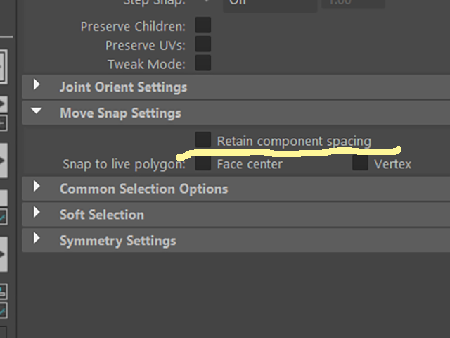 MAYA Retain component spacing MAYA Retain component spacing