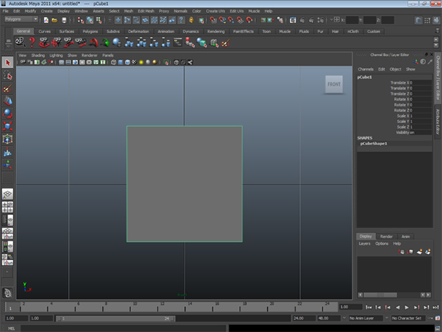MAYA Create→Polygon Primitives→Cube MAYA Create→Polygon Primitives→Cube